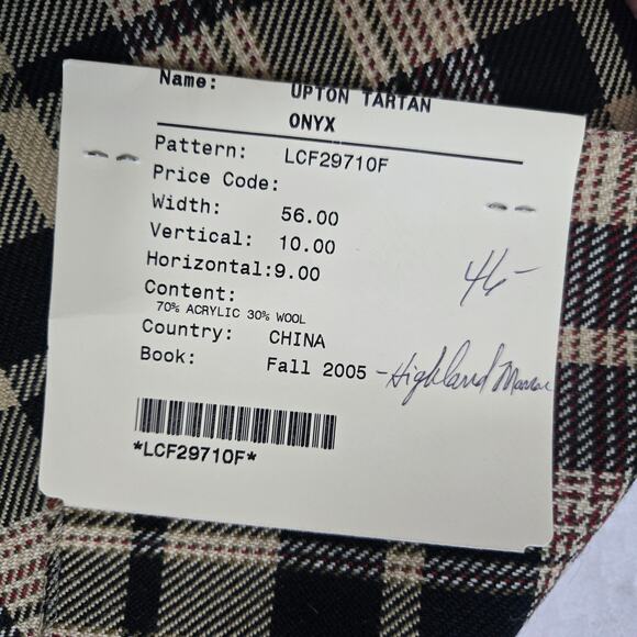 VTG Ralph Lauren Upholstery Fabric Remnant Upton Tartan Onyx 27x27 inch 0804 - Picture 2 of 4